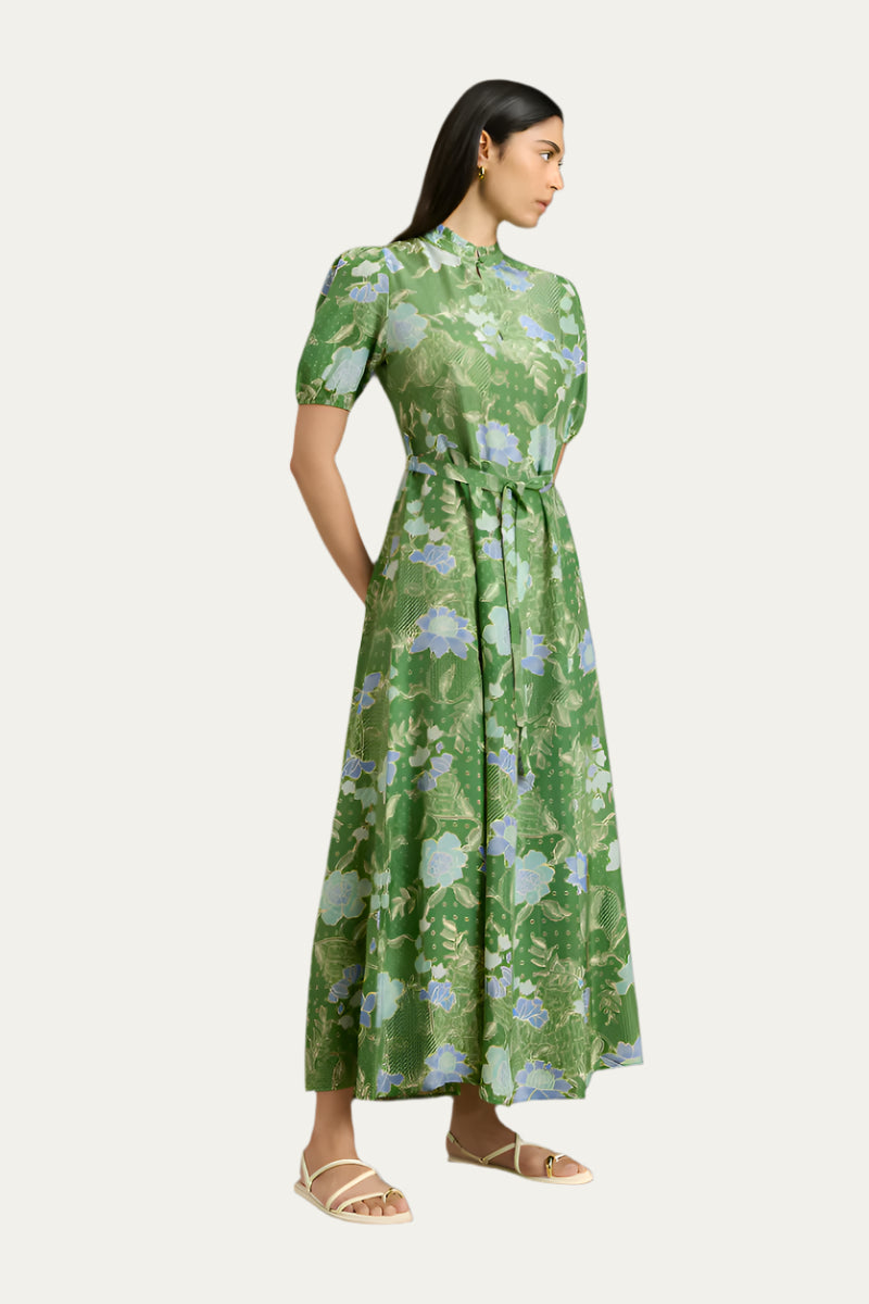 Hannah Art Wear Oceanus Dress Bloom Jungle Green-Hannah Art Wear-Thistle Hill