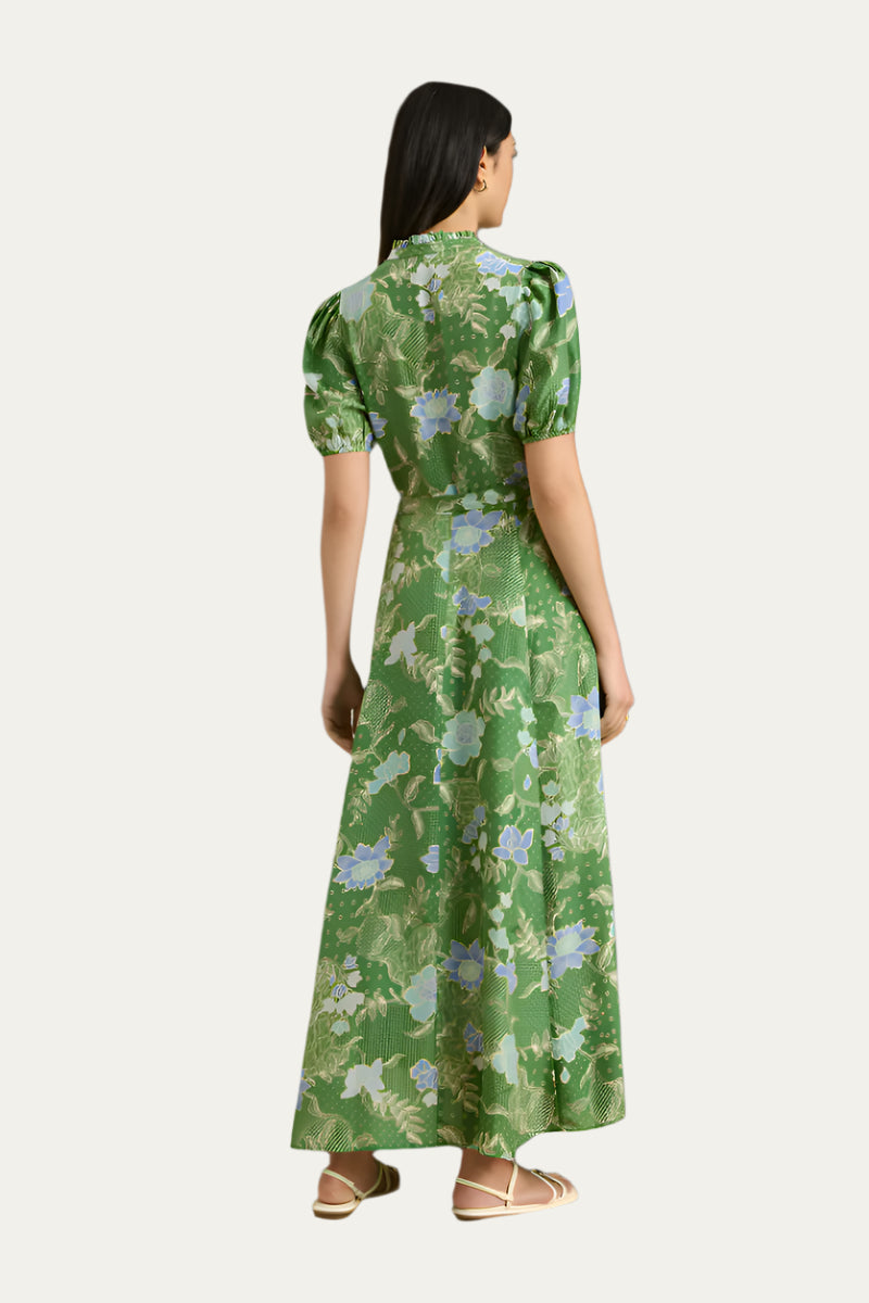 Hannah Art Wear Oceanus Dress Bloom Jungle Green-Hannah Art Wear-Thistle Hill