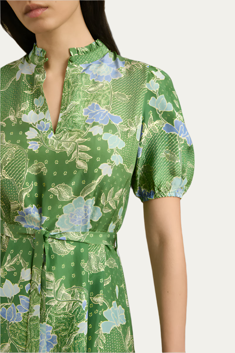 Hannah Art Wear Oceanus Dress Bloom Jungle Green-Hannah Art Wear-Thistle Hill