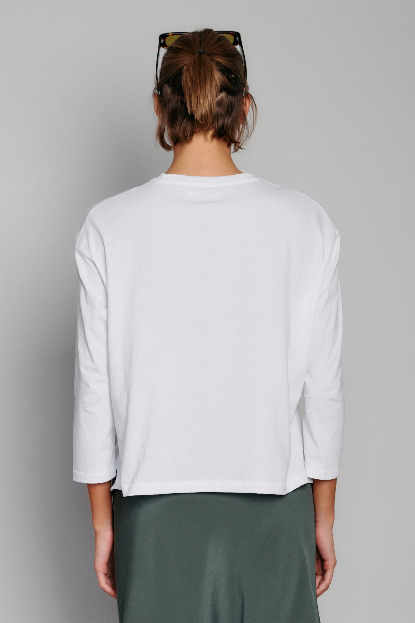 Organic by John Patrick 3/4 Sleeve Tee White-Organic by John Patrick-Thistle Hill