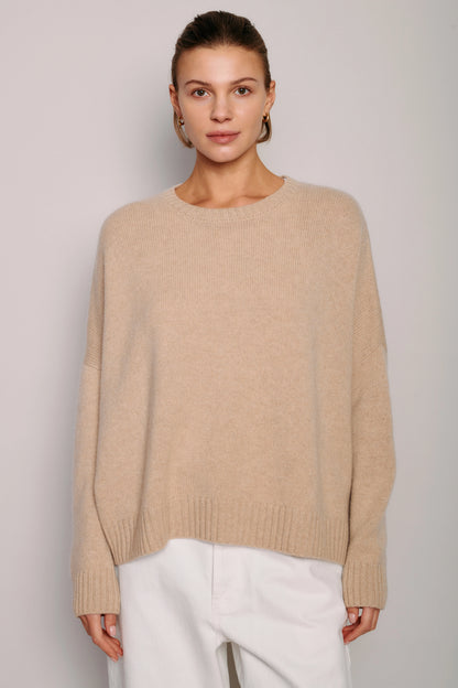 Organic by John Patrick Cashmere Wide Pullover Almond