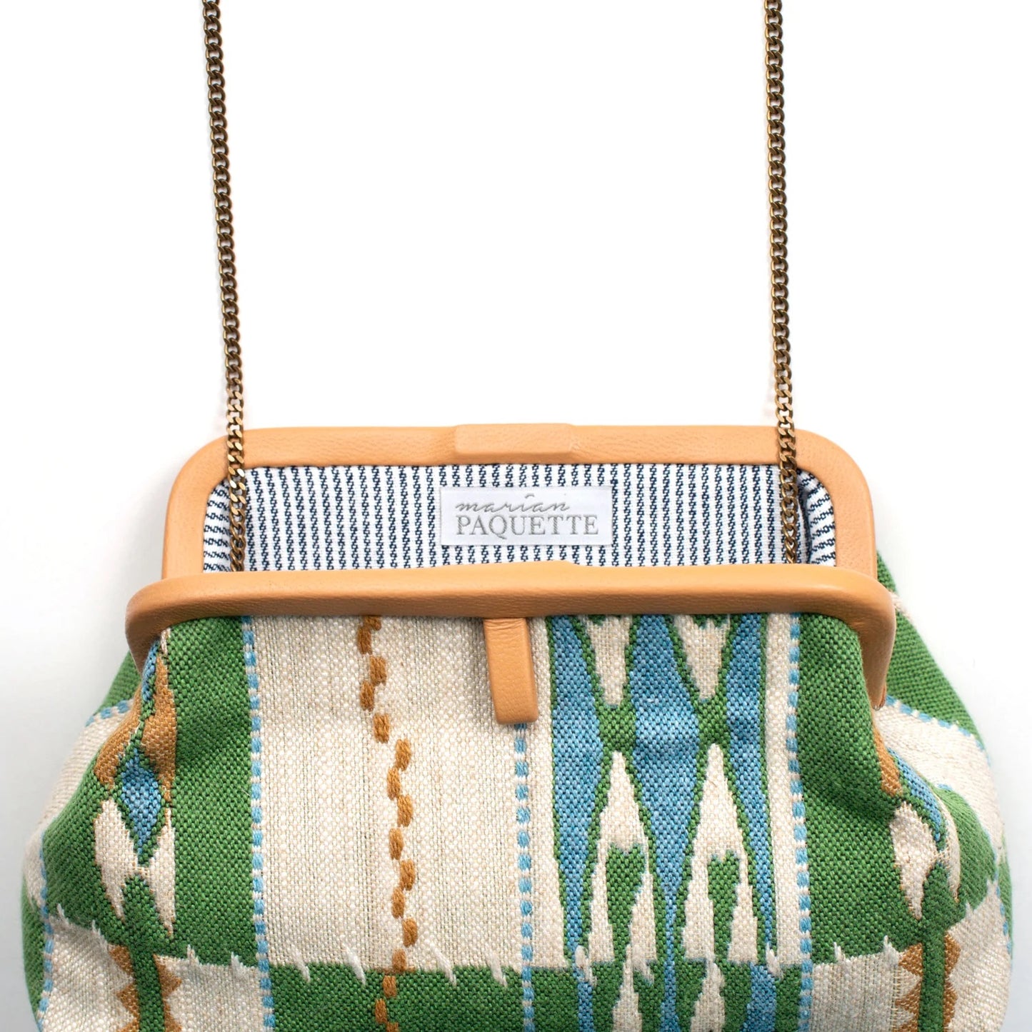 Marian Paquette Liette Green and Natural with Baby Blue-Marian Paquette-Thistle Hill