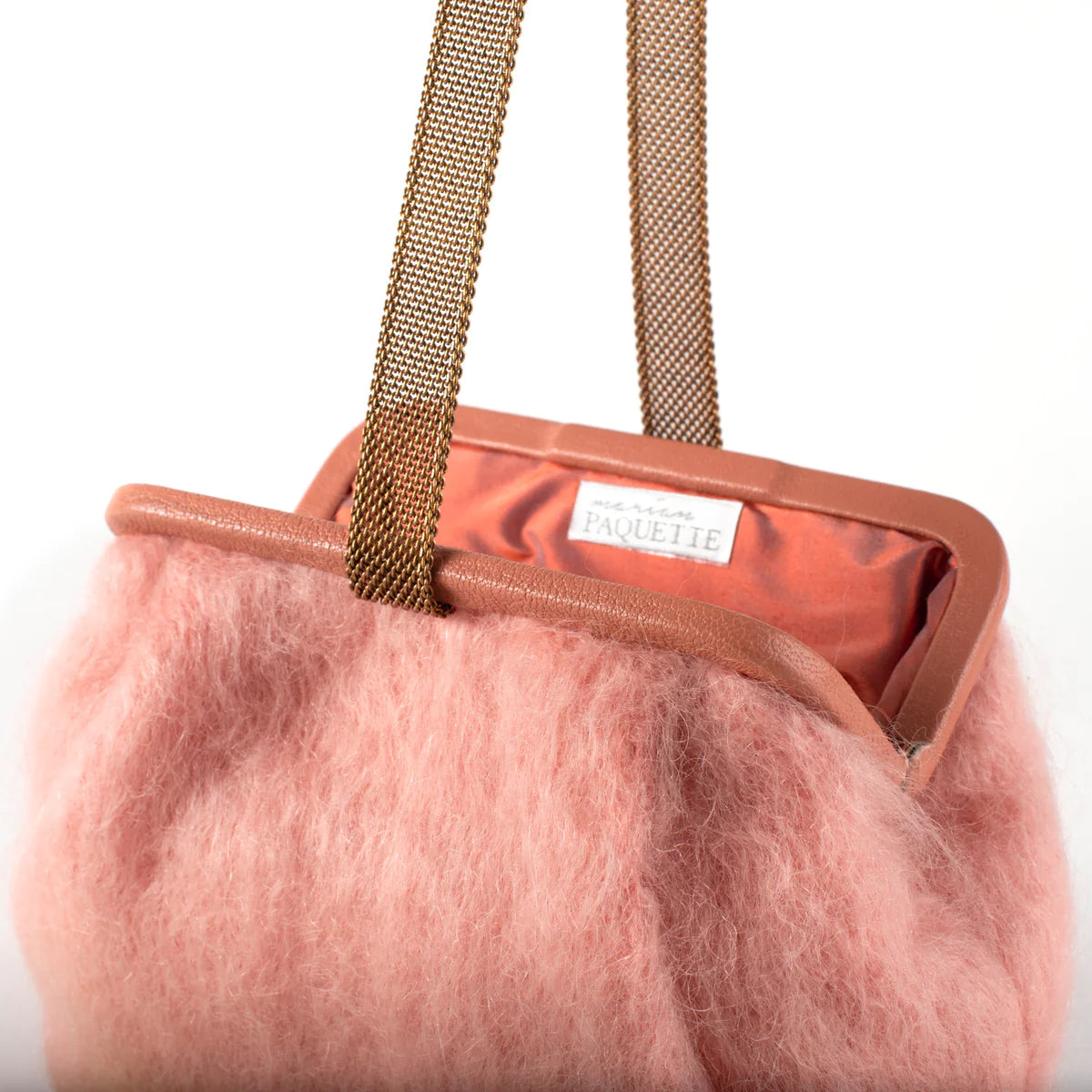 Marian Paquette Susan Mohair Clutch with Vintage Chain Blush-Marian Paquette-Thistle Hill