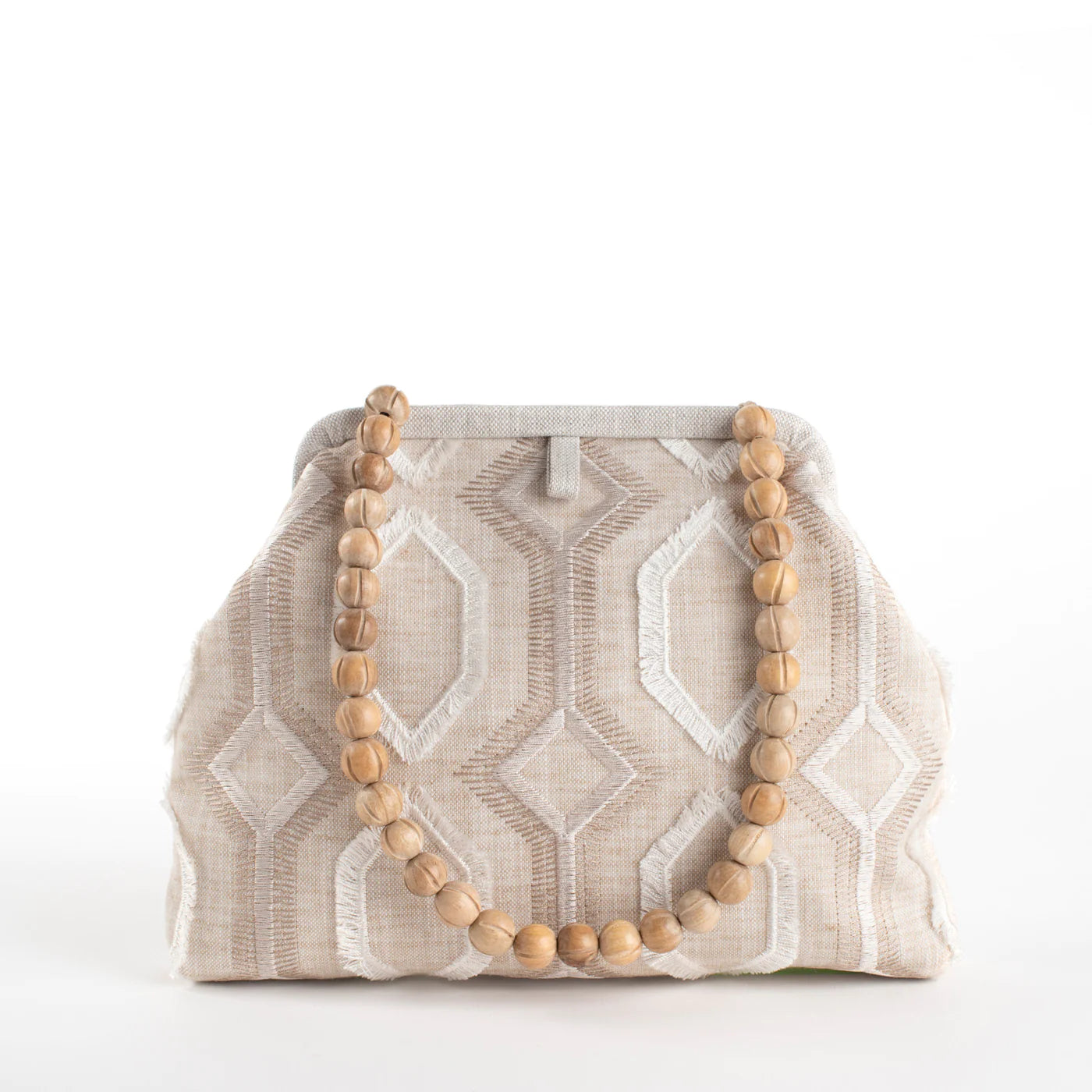 Marian Paquette Danielle Embroidered Taupe / White-Marian Paquette-Thistle Hill