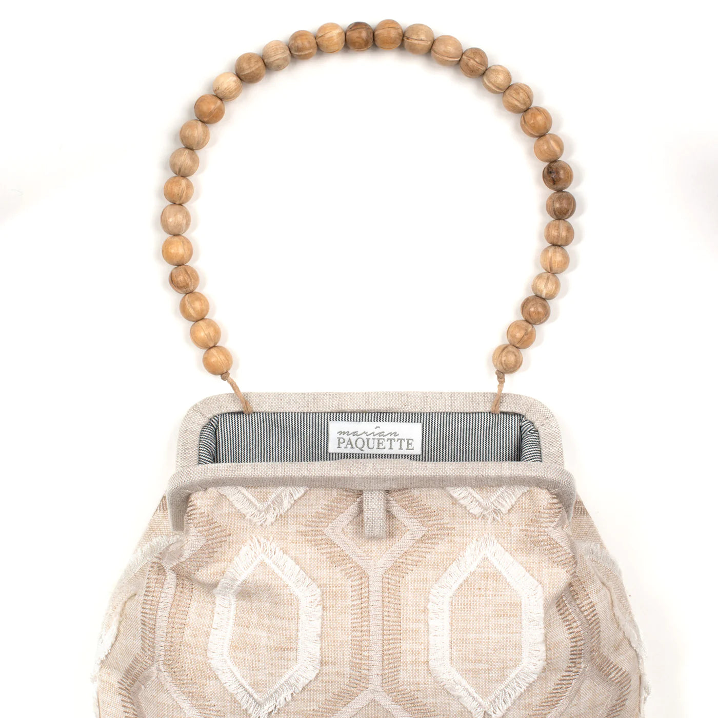 Marian Paquette Danielle Embroidered Taupe / White