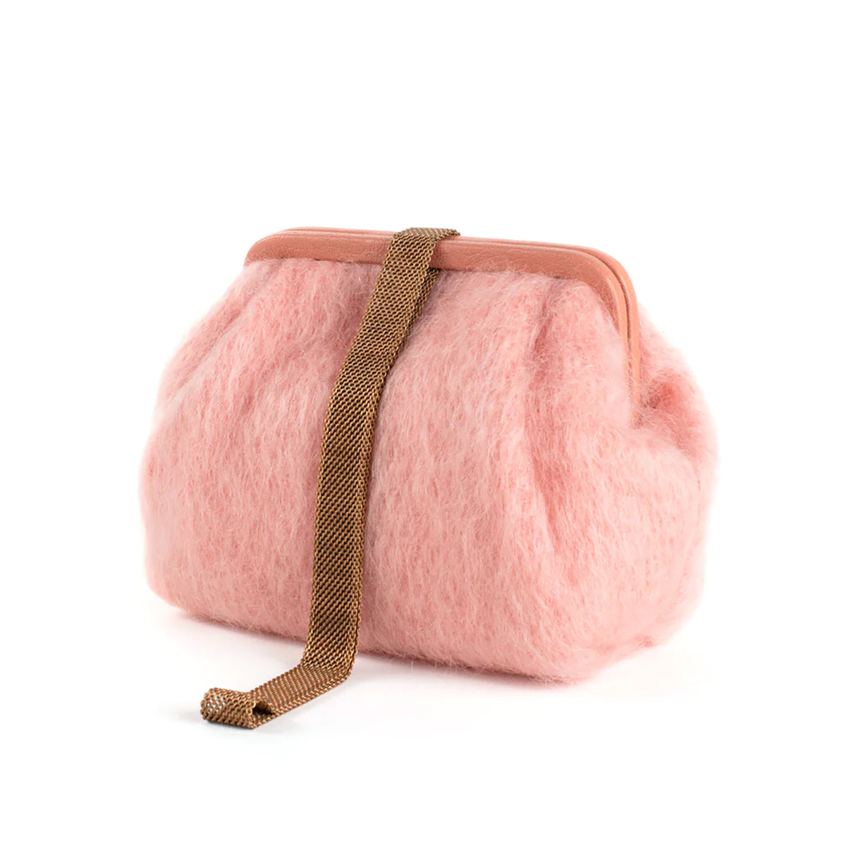 Marian Paquette Susan Mohair Clutch with Vintage Chain Blush-Marian Paquette-Thistle Hill