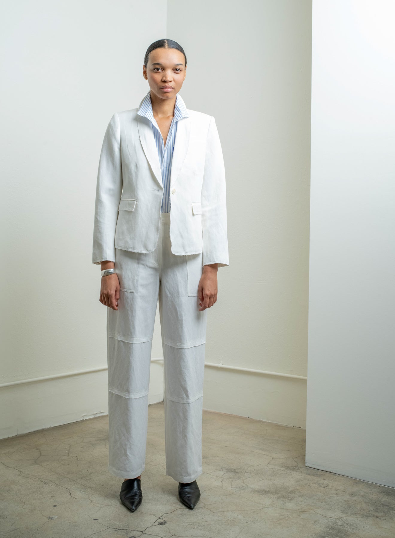 Raquel Allegra Pico Blazer Ivory-Raquel Allegra-Thistle Hill