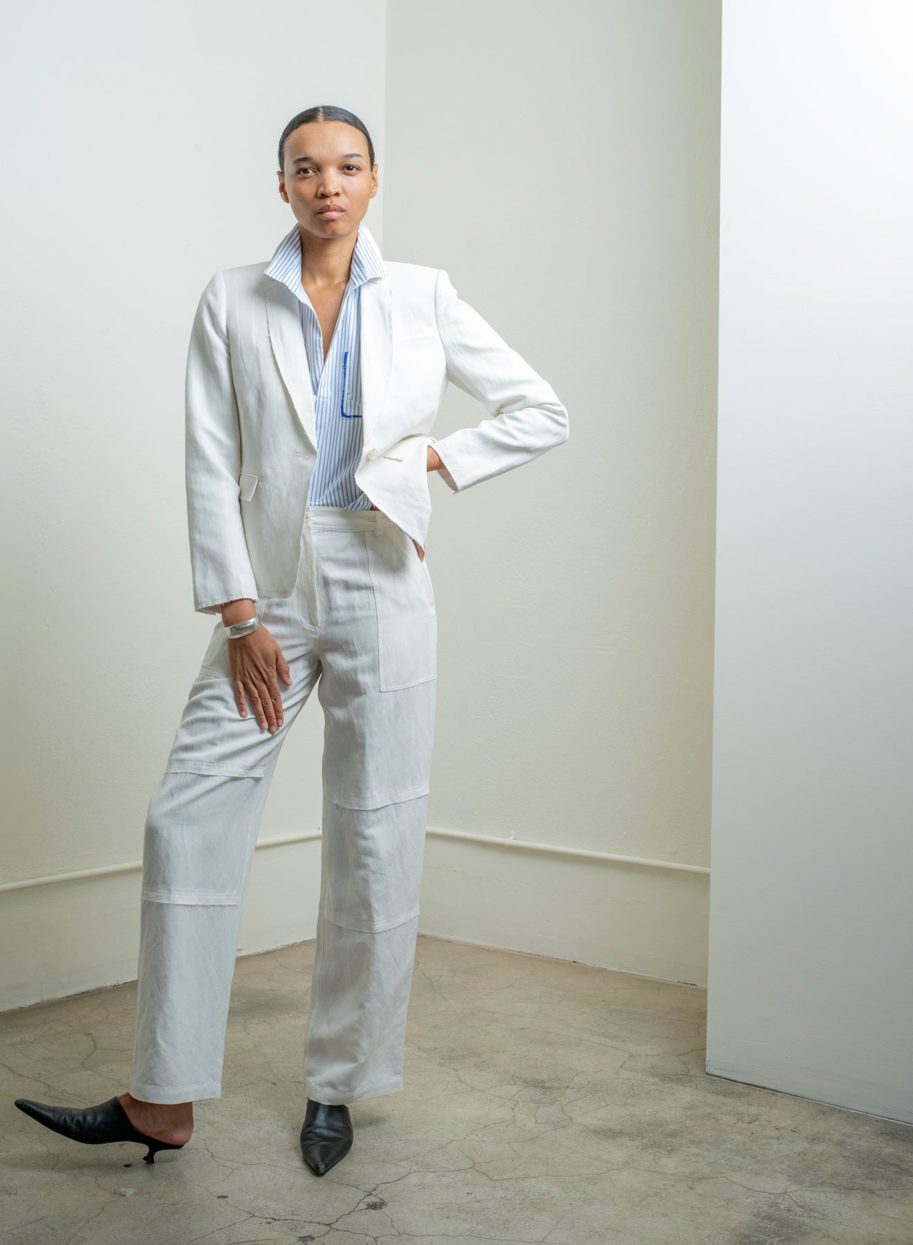 Raquel Allegra Pico Blazer Ivory-Raquel Allegra-Thistle Hill