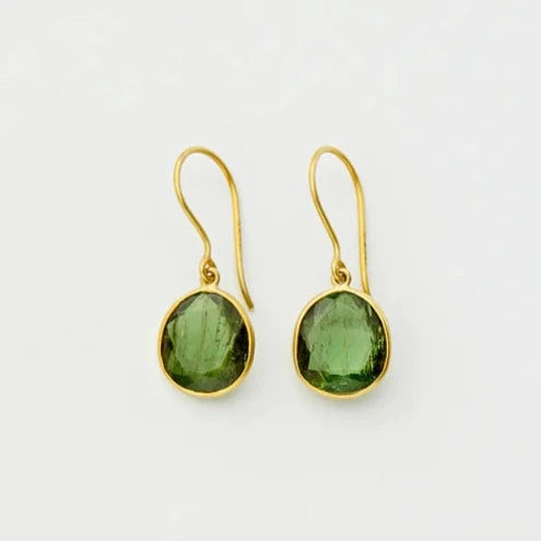 Pippa Small 18kt Gold Iris Single Drop Earrings Green Tourmaline-Pippa Small-Thistle Hill