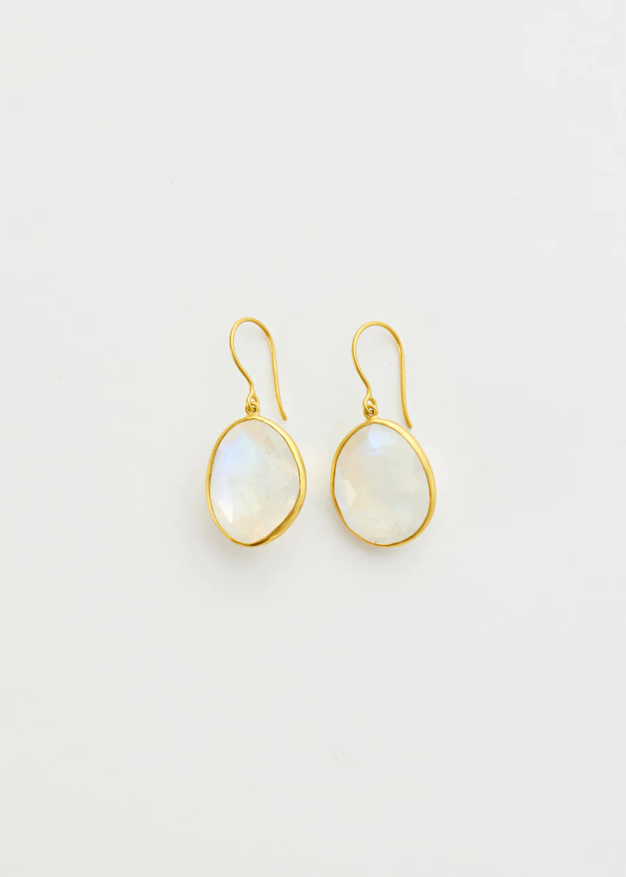 Pippa Small 18kt Gold Theia Single Drop Earrings Rainbow Moonstone-Pippa Small-Thistle Hill