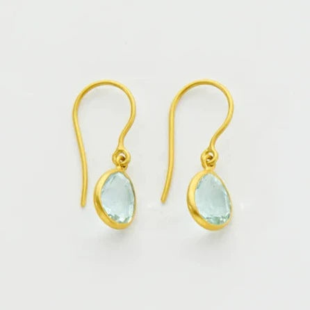 Pippa Small 18kt Gold Iris Single Drop Earrings Aquamarine-Pippa Small-Thistle Hill