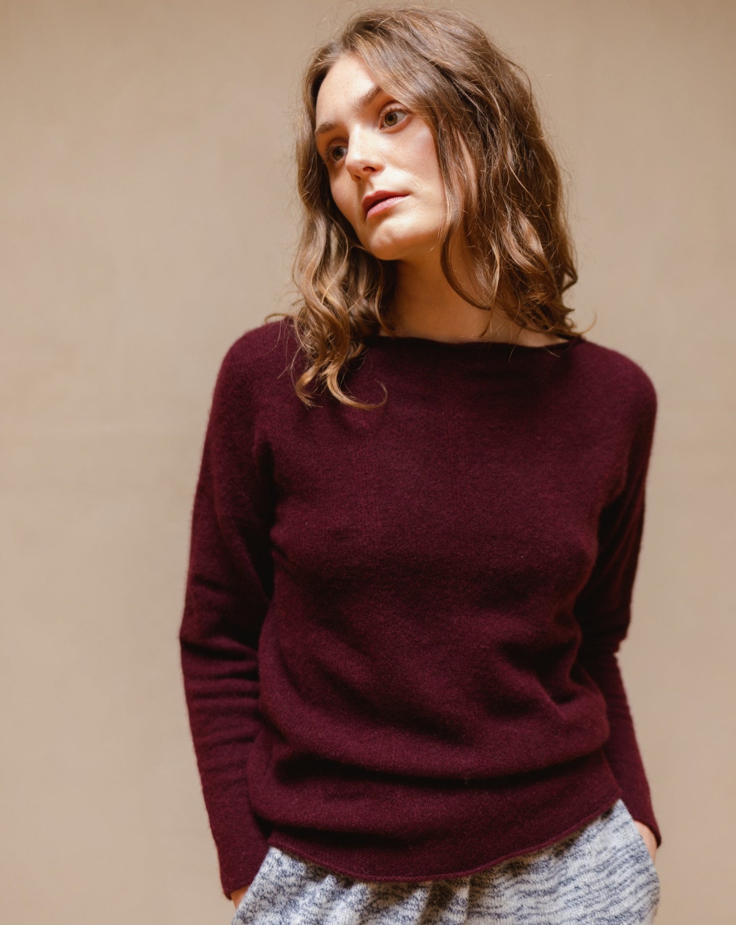 Ros Duke Pebble Sweater Damson-Ros Duke-Thistle Hill