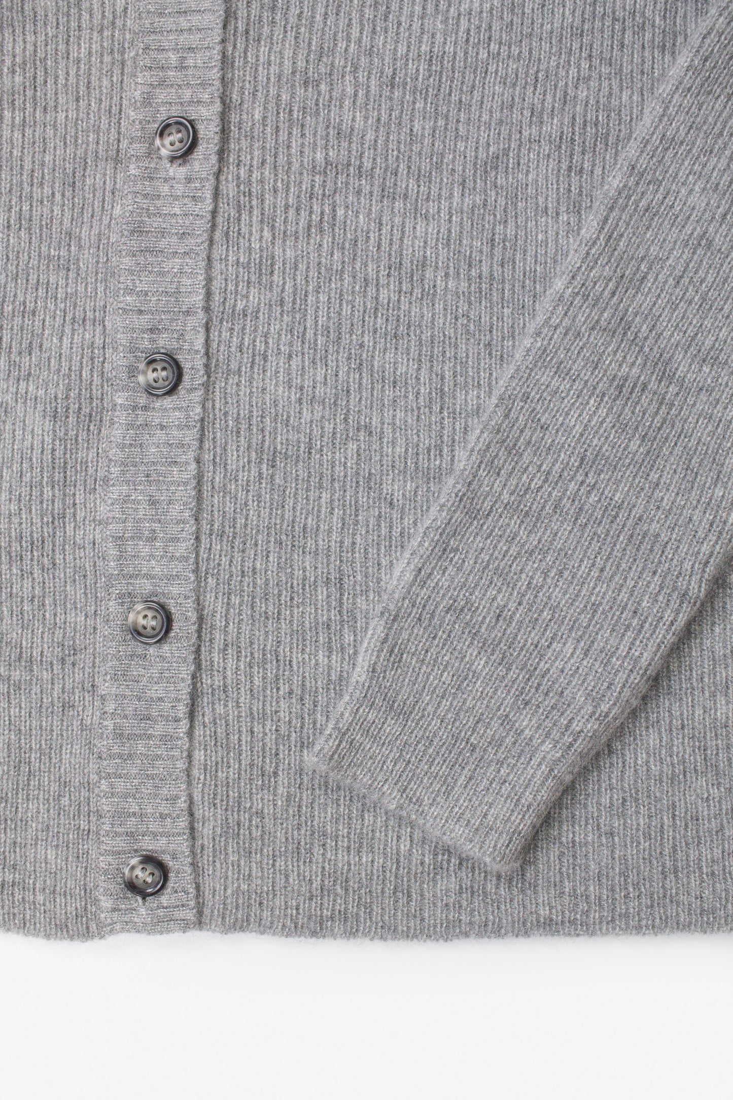 Ros Duke Rib Cardigan Ash Grey