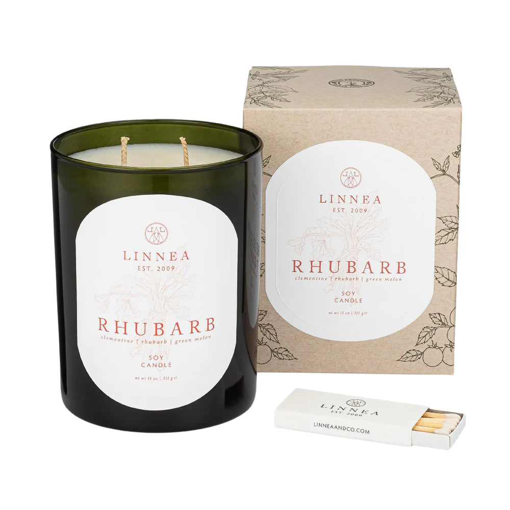 Linnea's Lights Double Wick Candle Rhubarb-Linnea's Lights-Thistle Hill