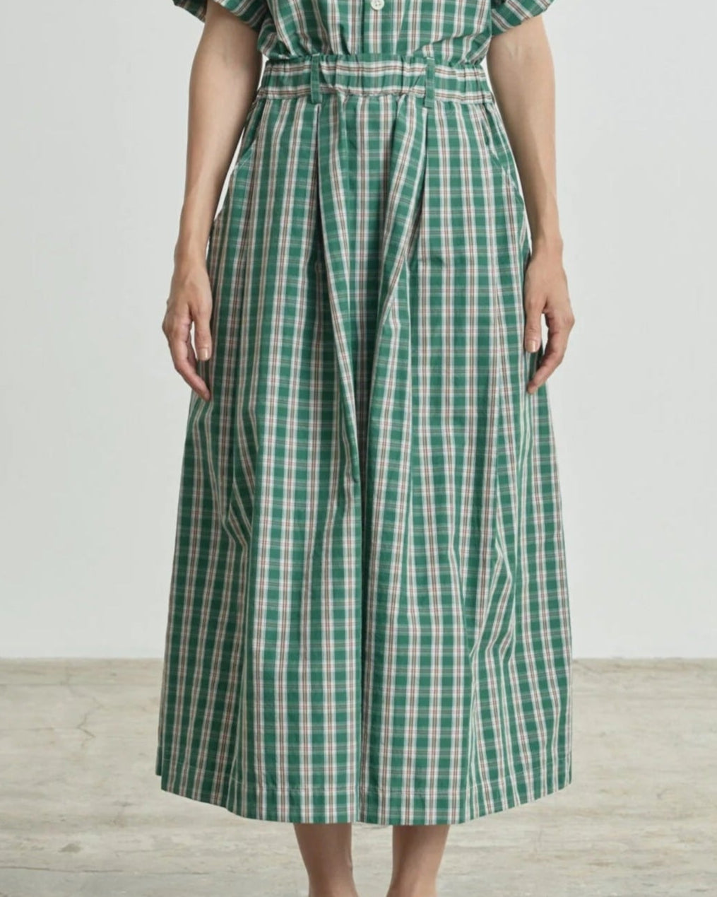 Nicholson & Nicholson Lola Woven Skirt Green Check-Nicholson & Nicholson-Thistle Hill