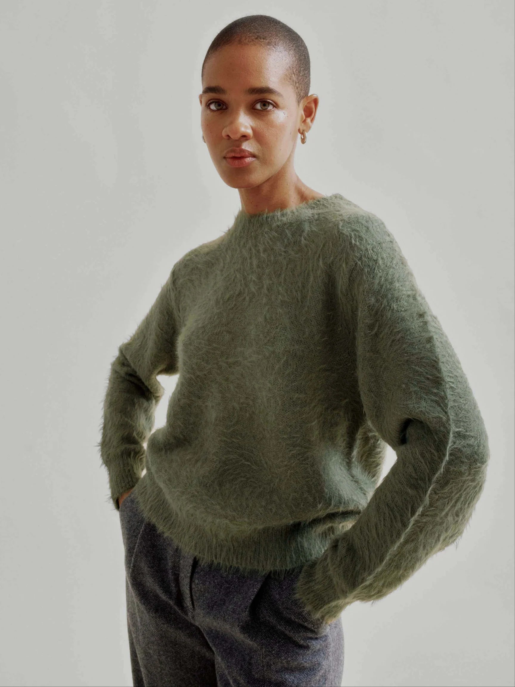 Sayaka Davis Shaggy Pullover Moss Green-Sayaka Davis-Thistle Hill