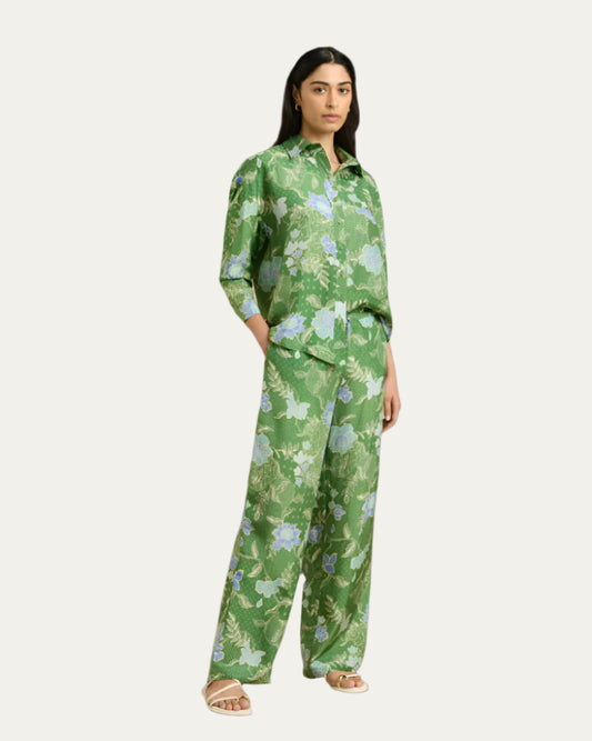 Hannah Art Wear Azra Pant Bloom Jungle Green-Hannah Art Wear-Thistle Hill