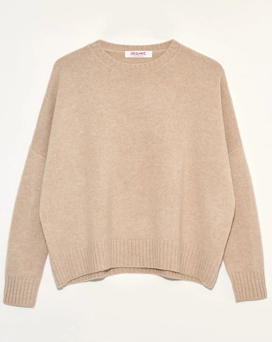 Organic by John Patrick Cashmere Wide Pullover Almond