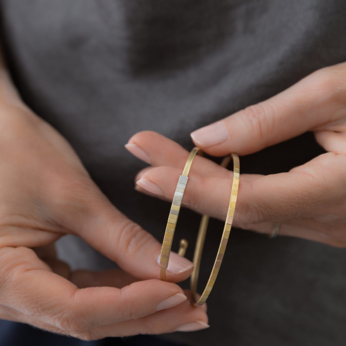 Sia Taylor 18K Rainbow Horizon Faceted Bangle-Sia Taylor-Thistle Hill