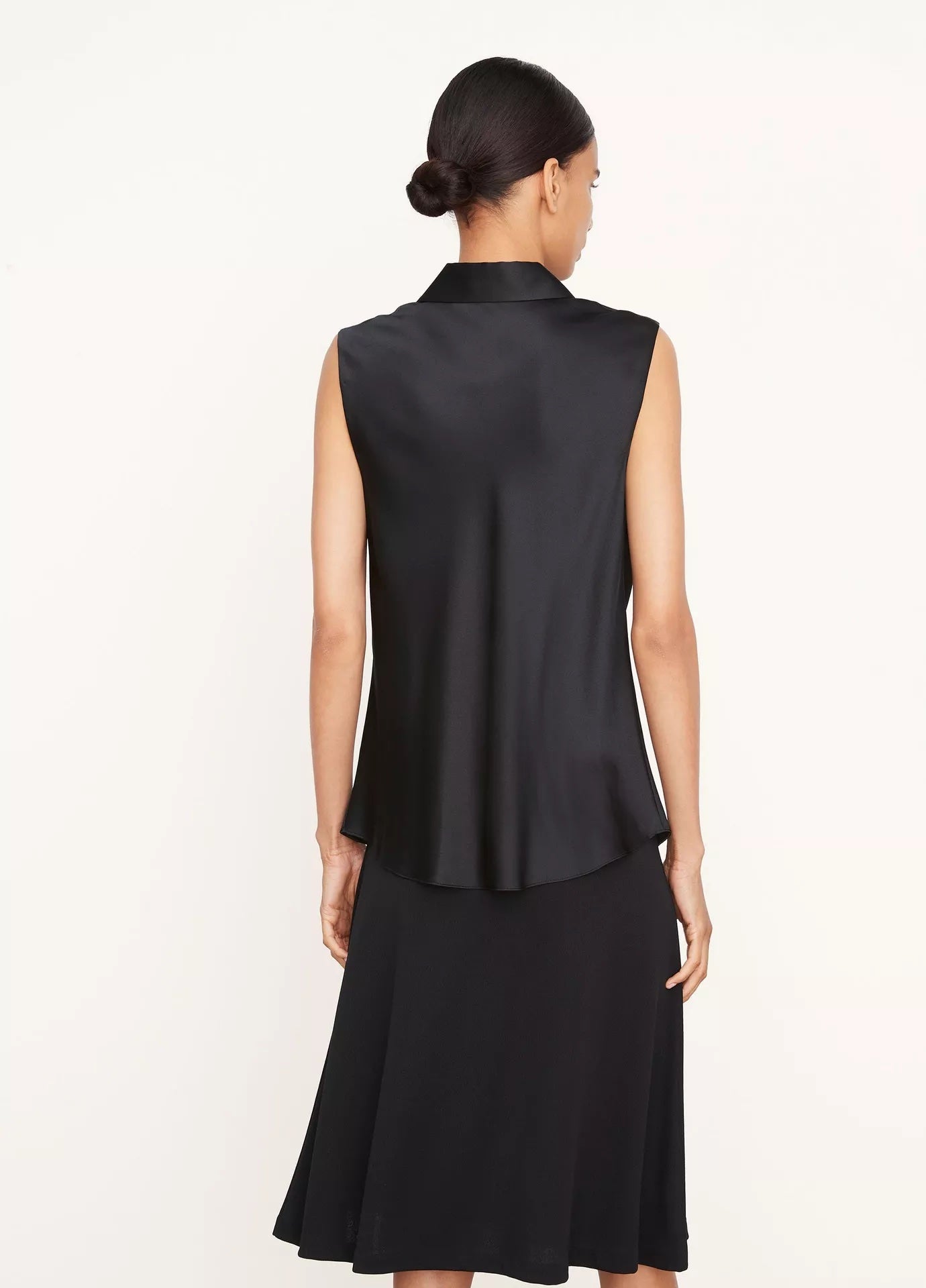 Vince Sleeveless Bias Shirt Black