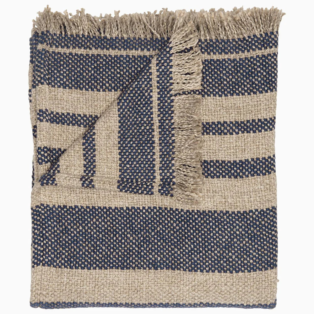John Robshaw Ekram Indigo Throw-John Robshaw-Thistle Hill