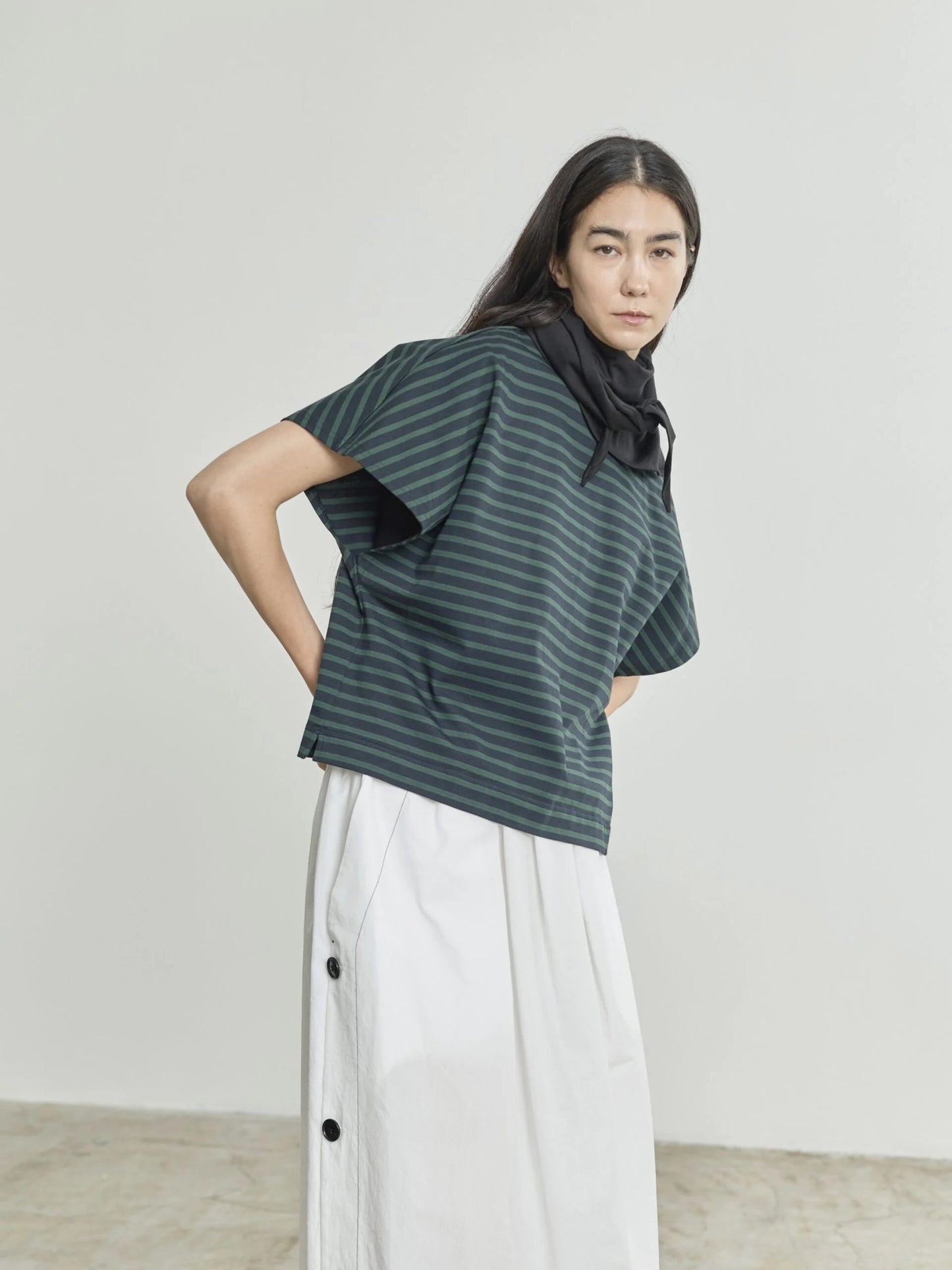 Nicholson & Nicholson Tina Knitted Top Navy & Green-Nicholson & Nicholson-Thistle Hill