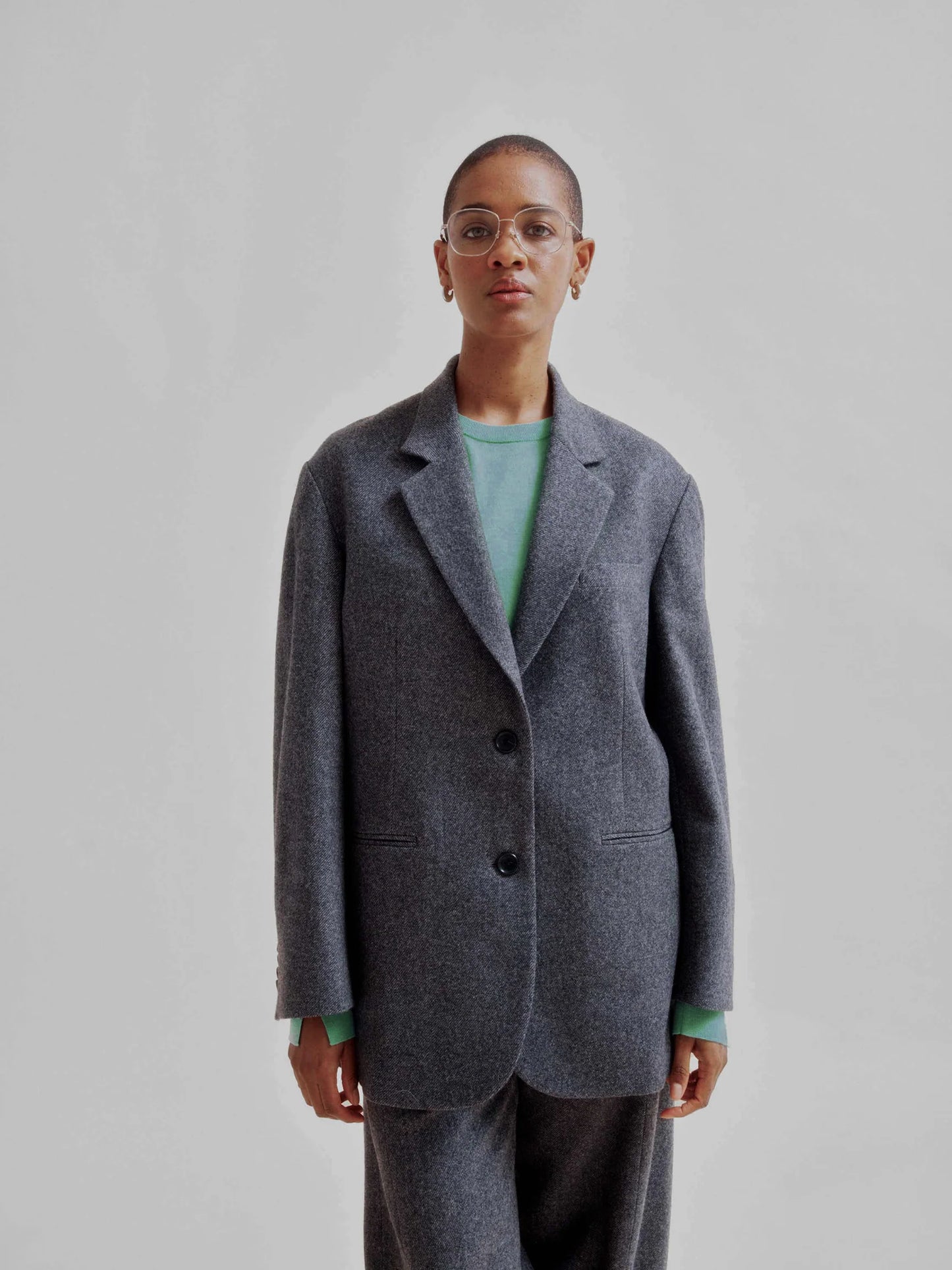 Sayaka Davis Two Button Blazer Gray-Sayaka Davis-Thistle Hill