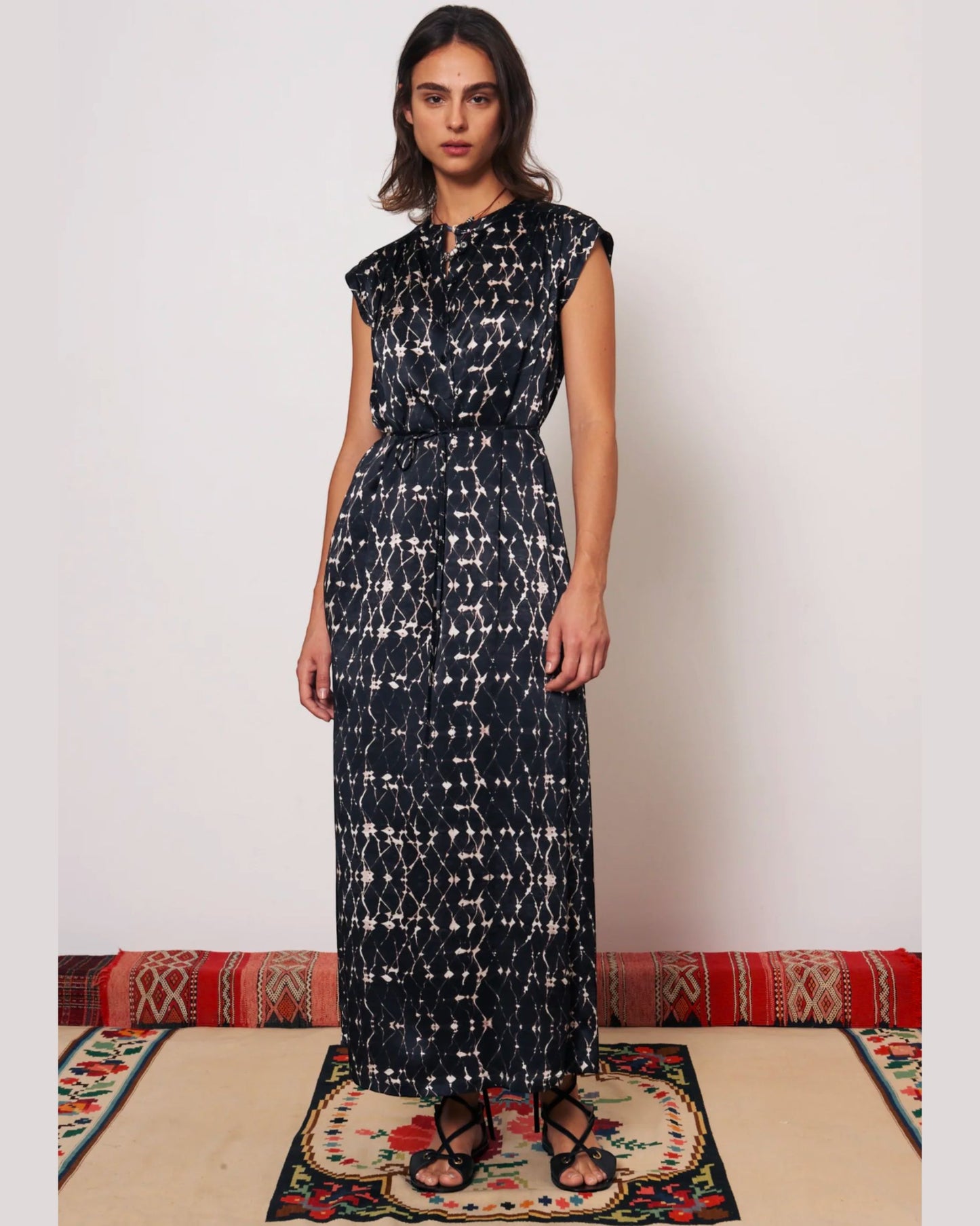 Raquel Allegra Zaire Midi Dress Charcoal-Raquel Allegra-Thistle Hill