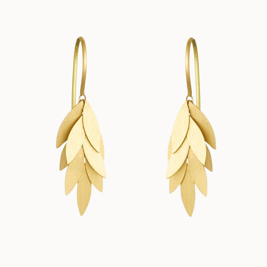 Sia Taylor 18K Small Golden Leaf Earrings-Sia Taylor-Thistle Hill
