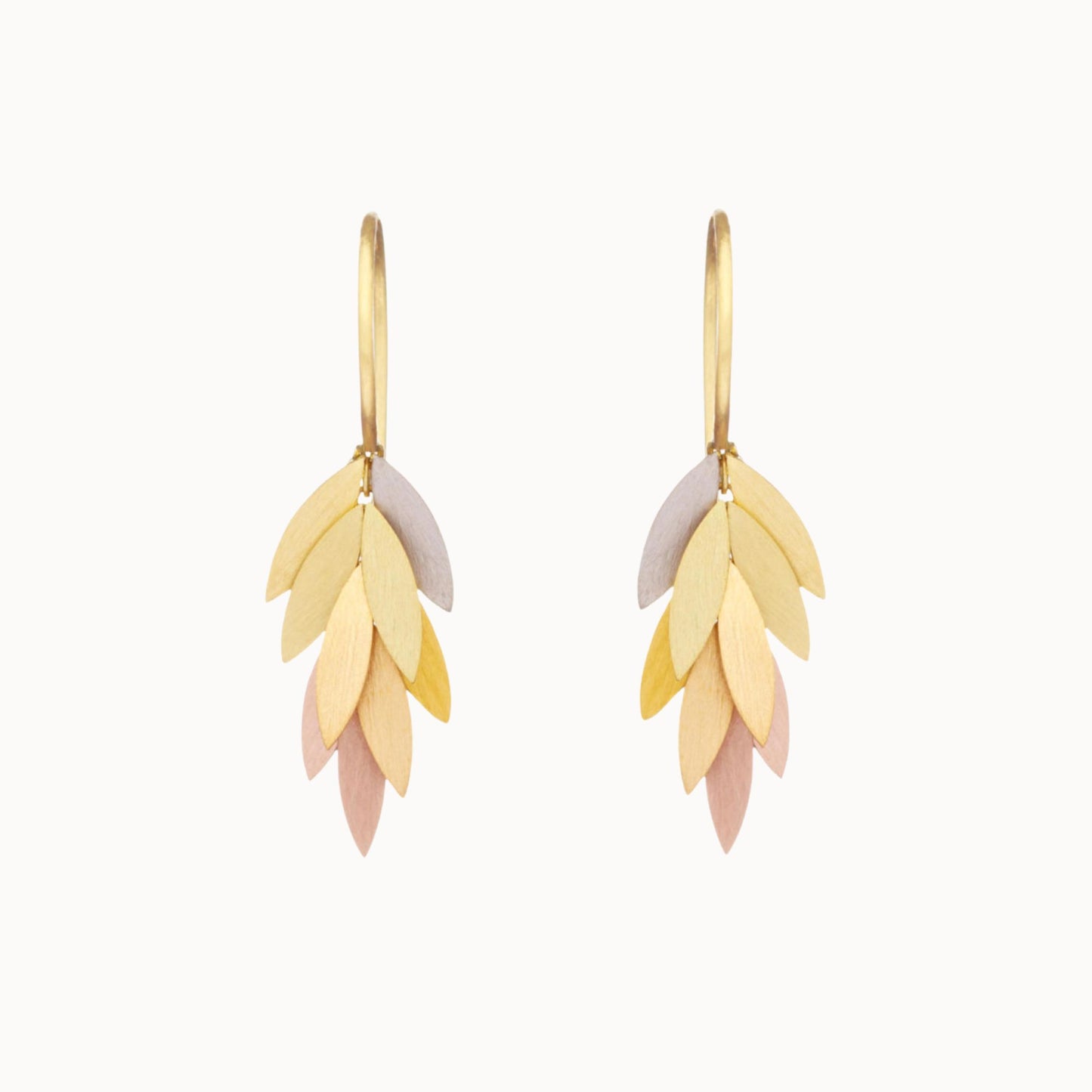 Sia Taylor 18K Small Rainbow Leaf Earrings-Sia Taylor-Thistle Hill