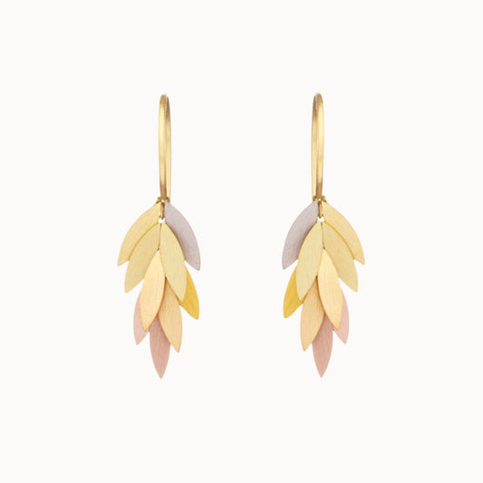 Sia Taylor 18K Small Rainbow Leaf Earrings