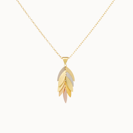 Sia Taylor 18K Rainbow Falling Leaf Pendant