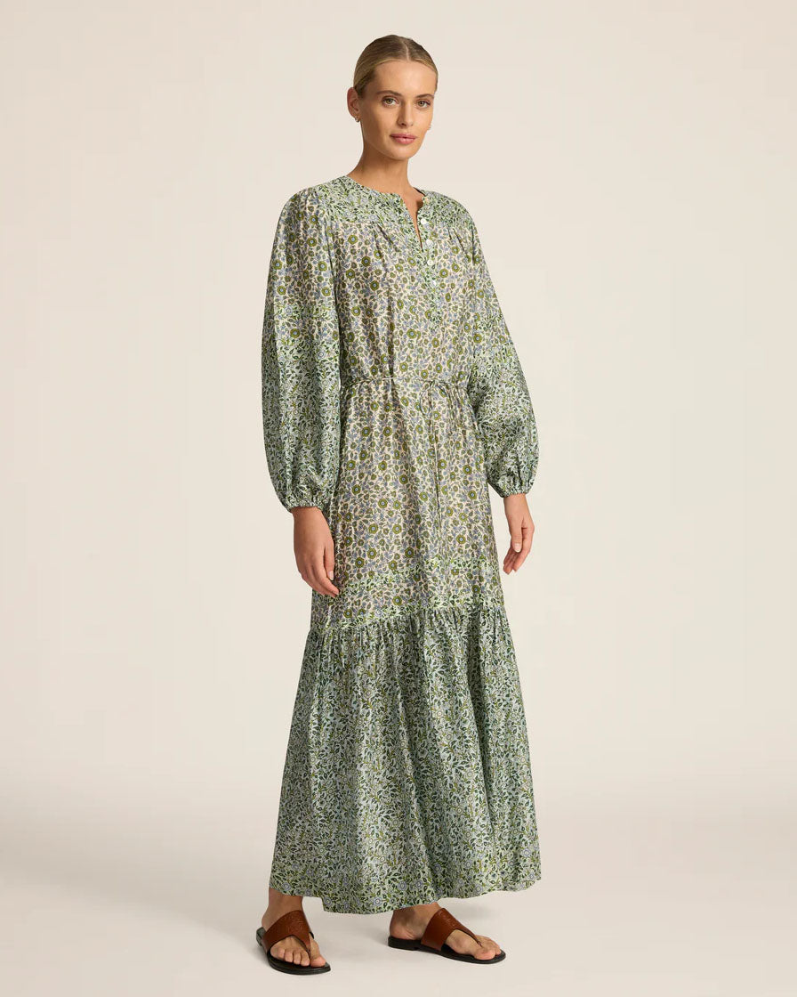 hannah artwear maxi dress $595 Hannah Artwear Women Brown Rio Cutout Long-Sleeve Silk Maxi Dress Size 2