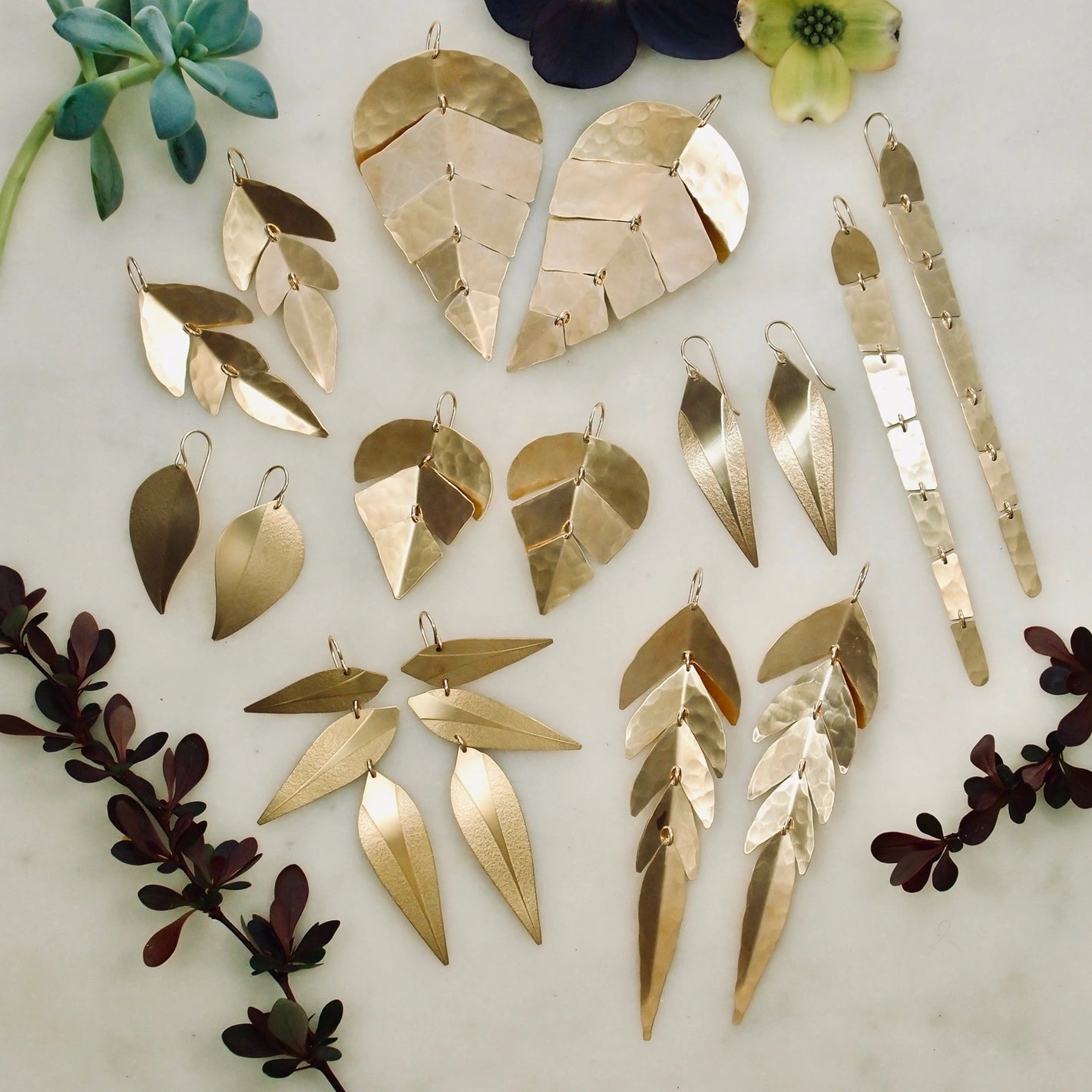 Carolyn Keys Ola Brass Earrings-Carolyn Keys-Thistle Hill