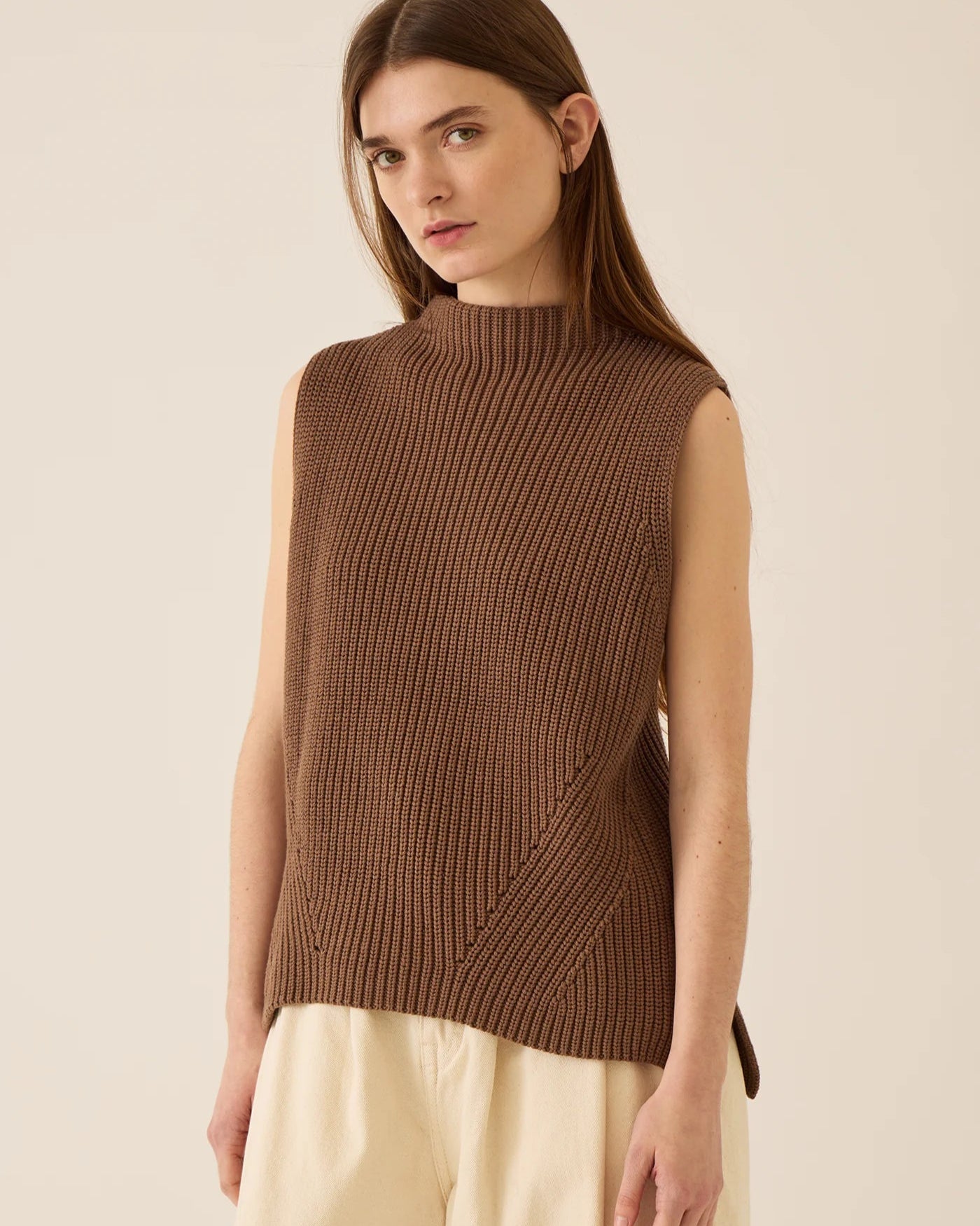 Demylee Delaney Cotton Vest Mocha-Demylee-Thistle Hill