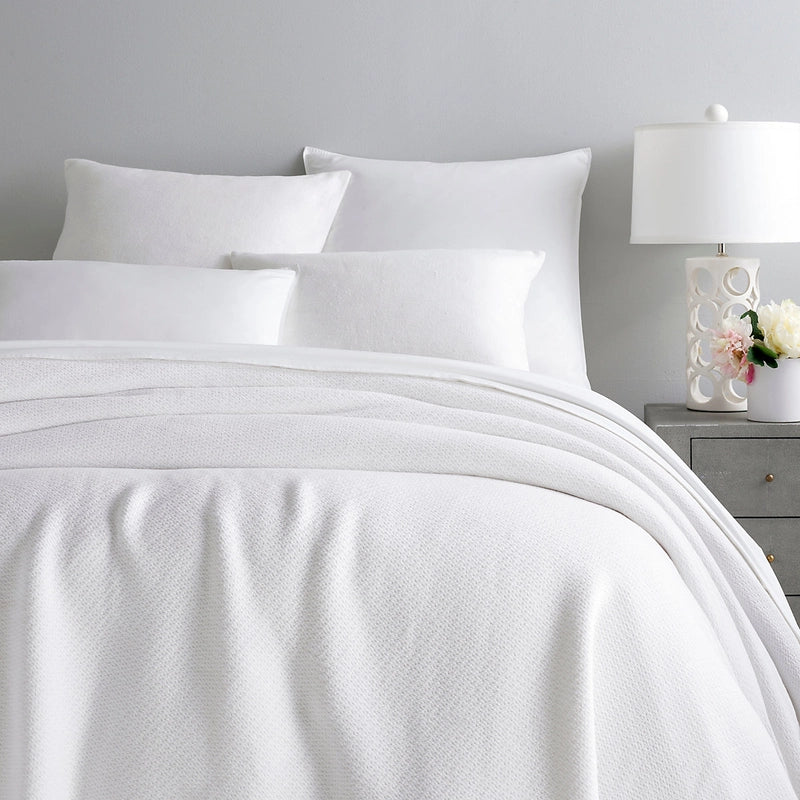 Pine Cone Hill Quinn White Cotton Blanket-Pine Cone Hill-Thistle Hill