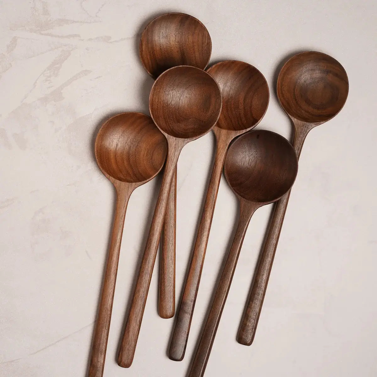 Walnut Wooden Round Spoon-JBrody & Co.-Thistle Hill