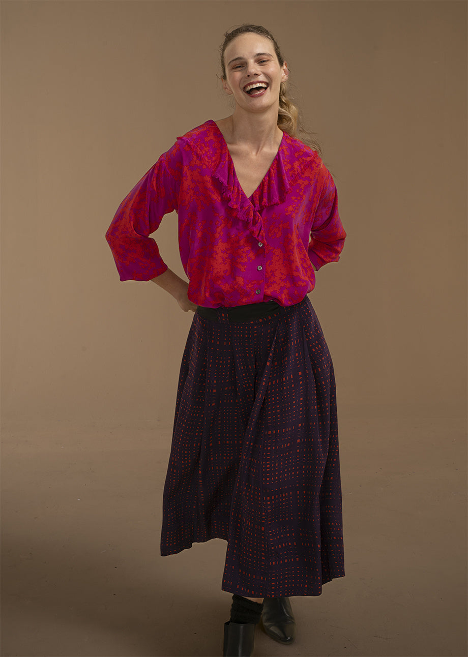An An Londree Midi Skirt Aubergine Cop-An An Londree-Thistle Hill