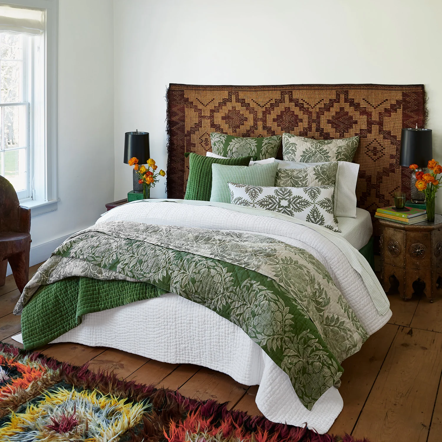 John Robshaw Verdin Dark Sage Pillow
