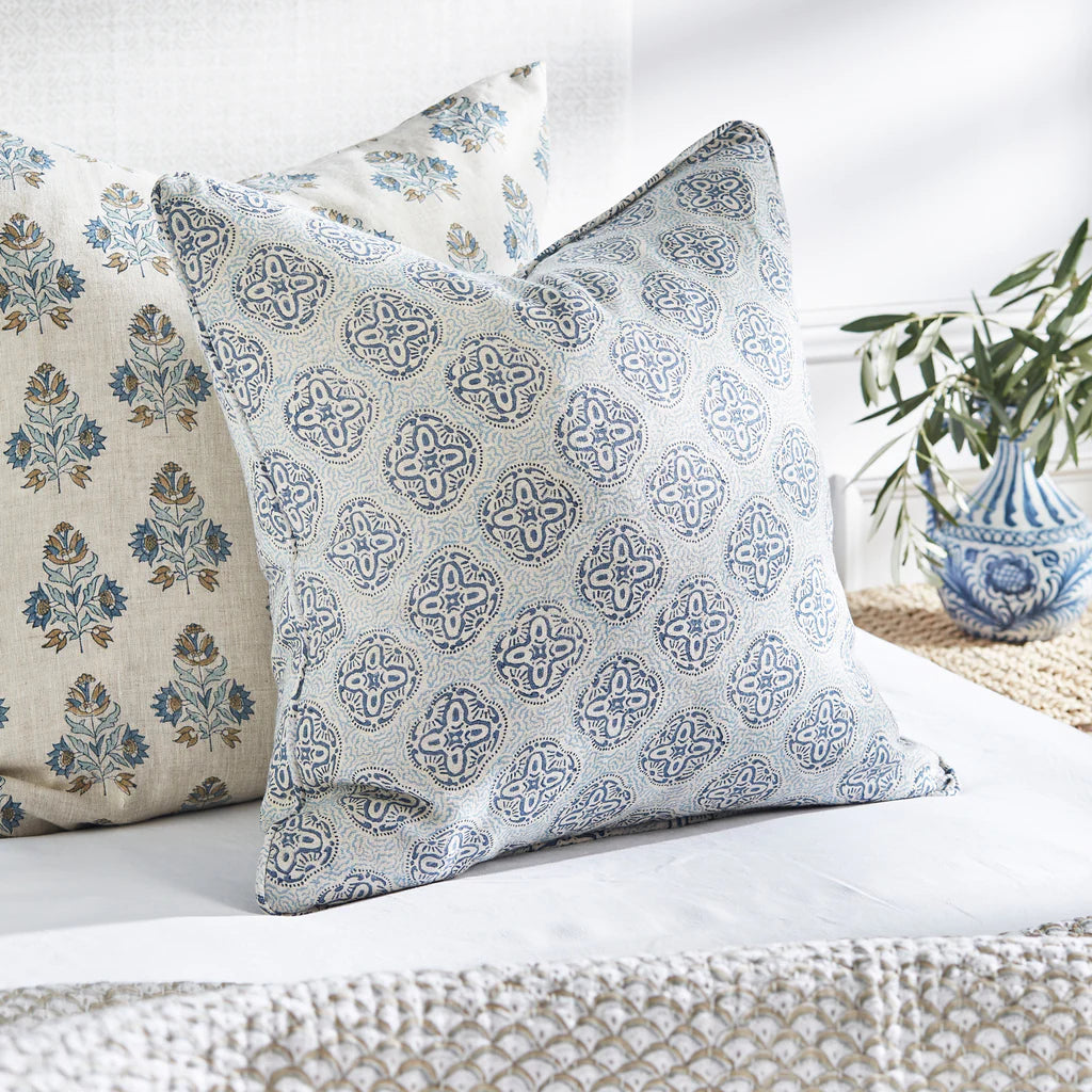 Walter G Ankara Fresh Azure Linen Cushion-Walter G-Thistle Hill