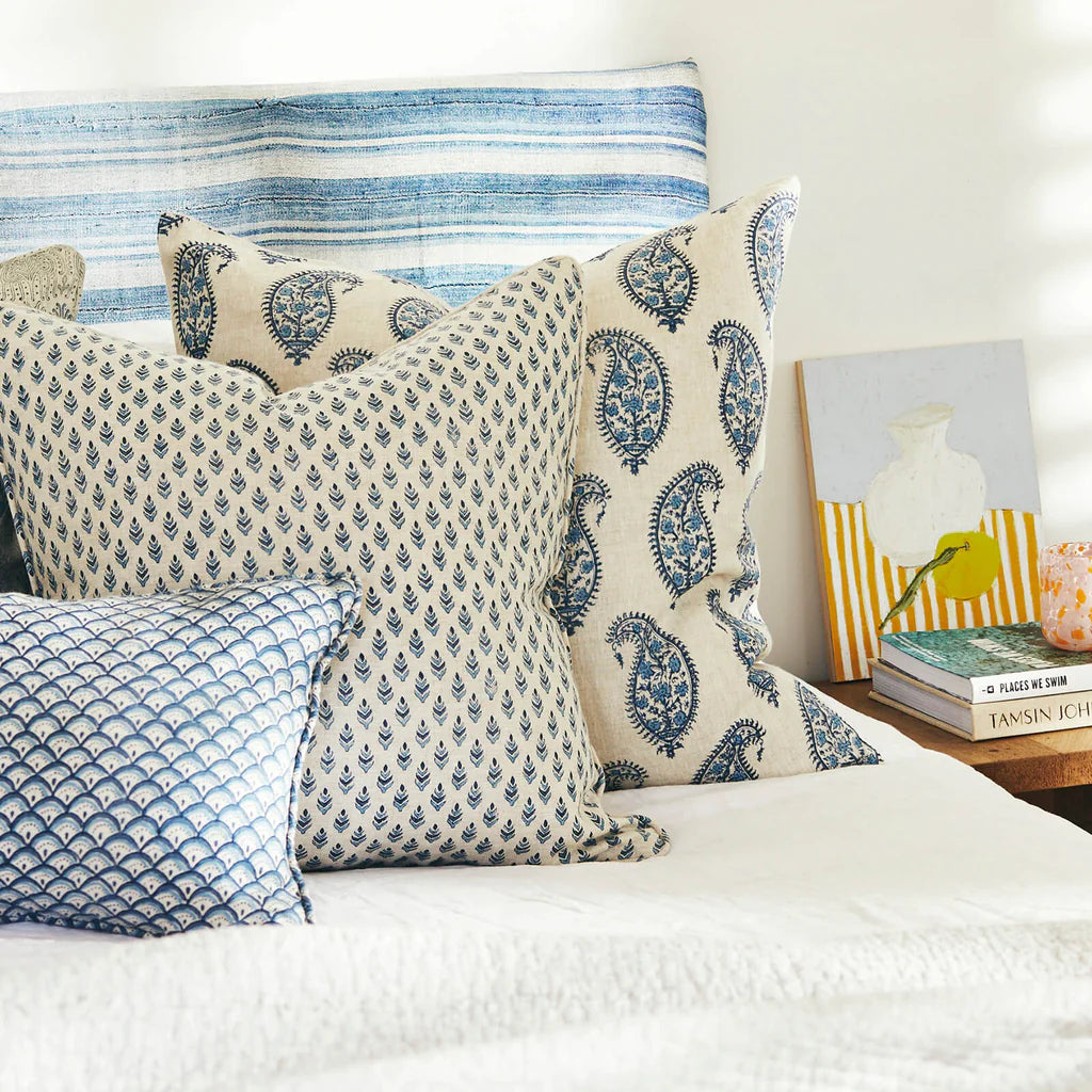 Walter G Paisley Riviera linen cushion-Walter G-Thistle Hill