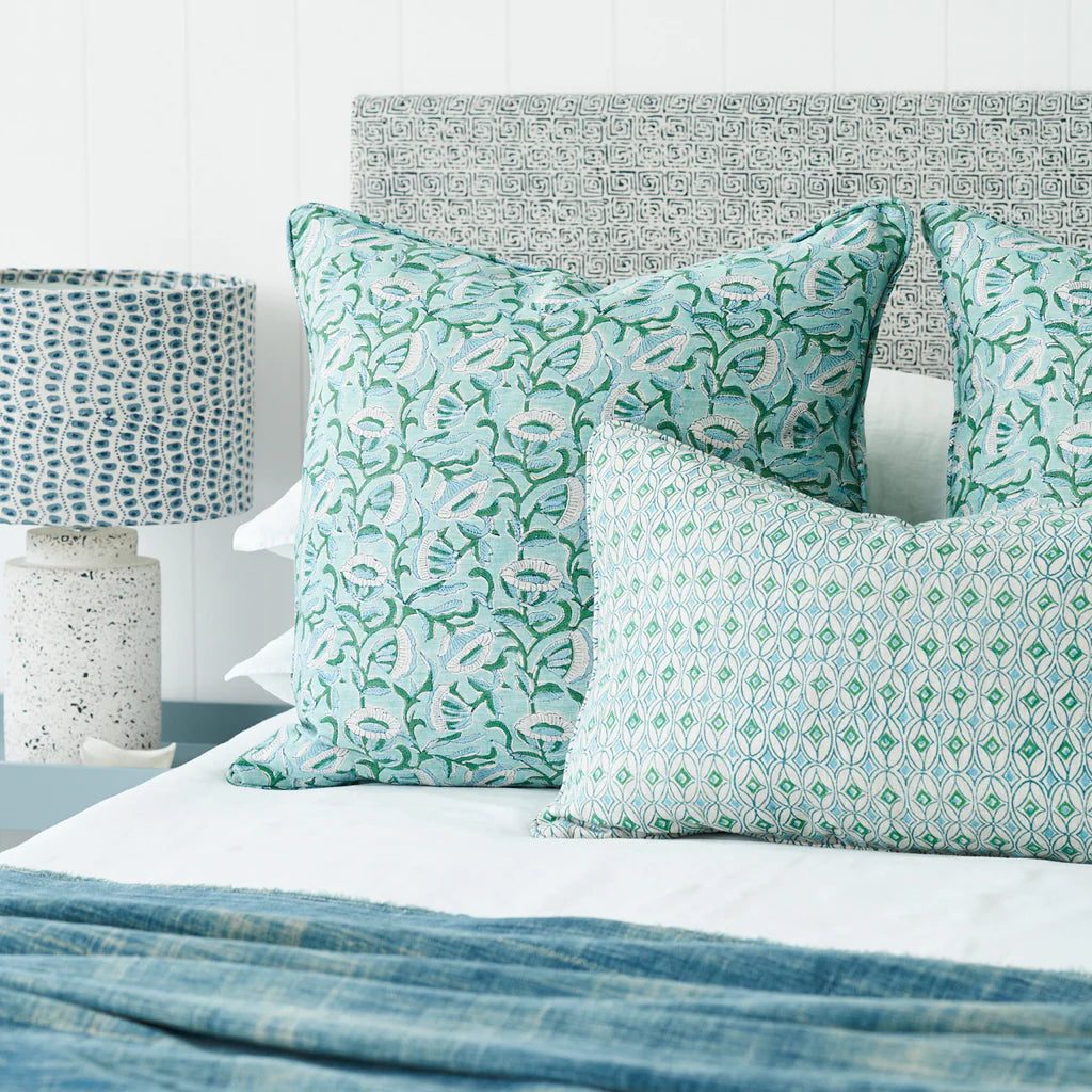 Walter G Condesa Emerald linen cushion-Walter G-Thistle Hill