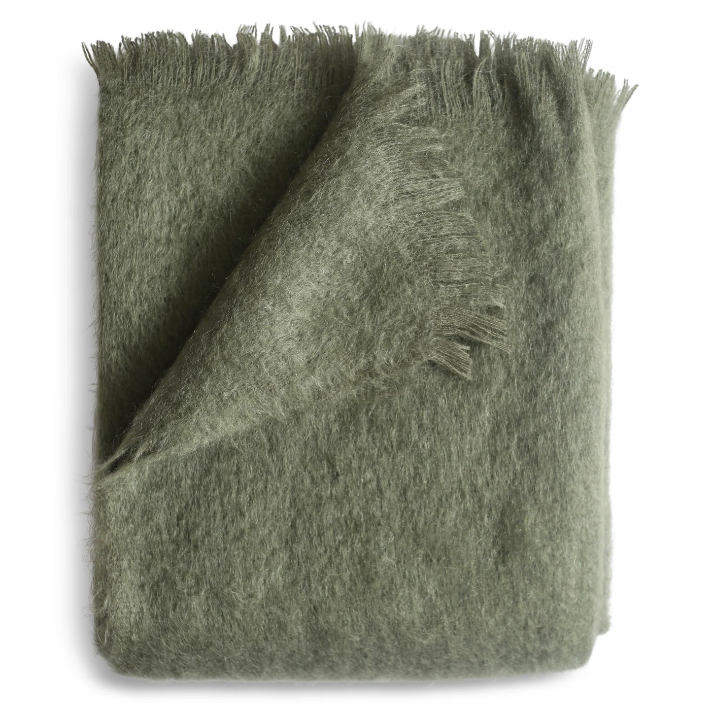 Evangeline Linens Mohair Throw Moss-Evangeline-Thistle Hill