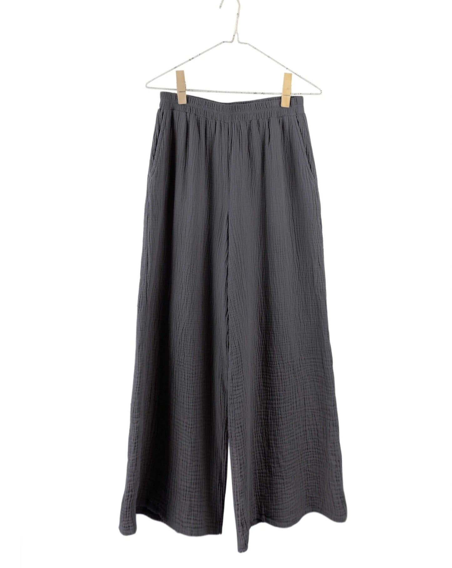 It is Well L.A. Full Length Gauze Pants Charcoal-It is Well-Thistle Hill