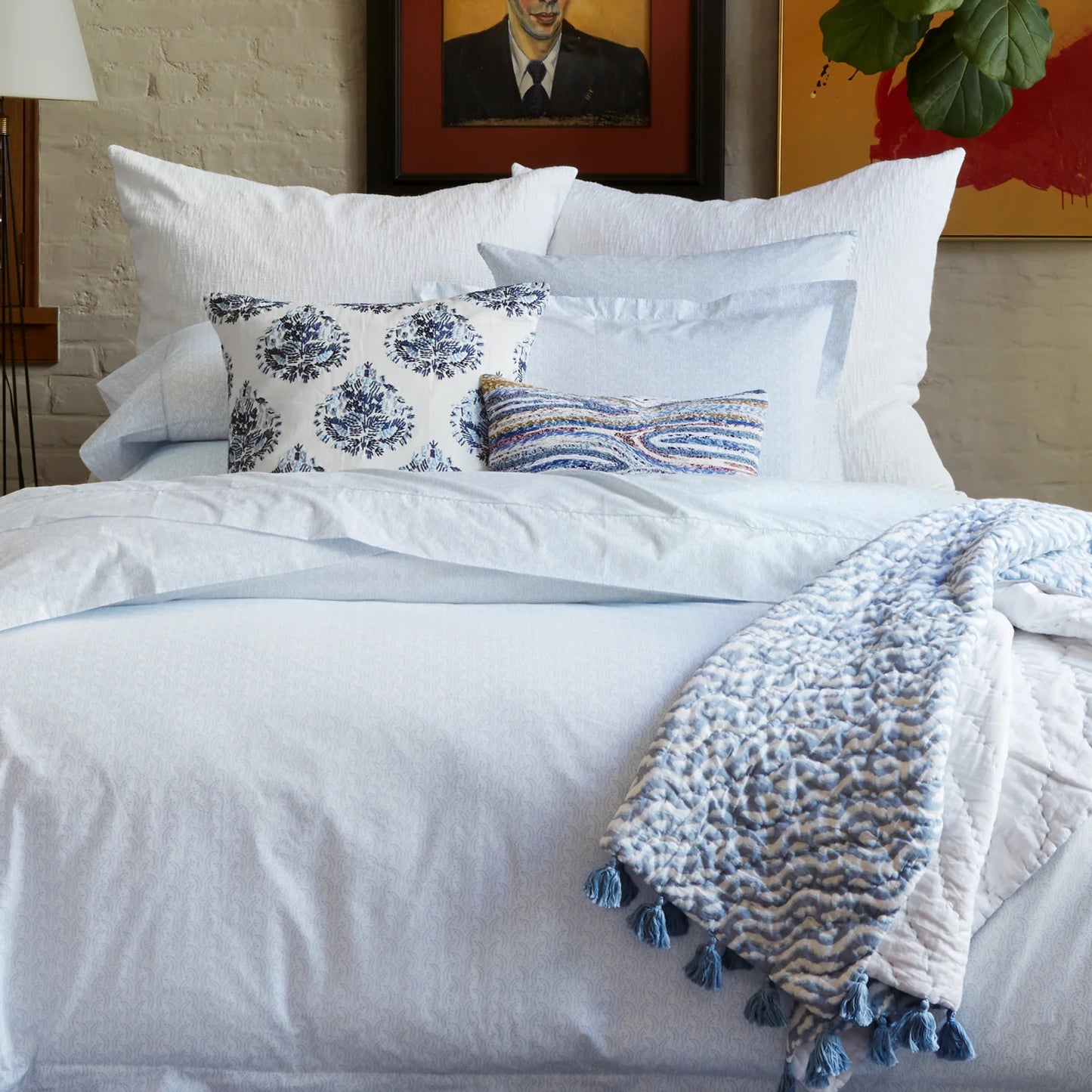 John Robshaw Ramra Light Indigo Duvet-John Robshaw-Thistle Hill