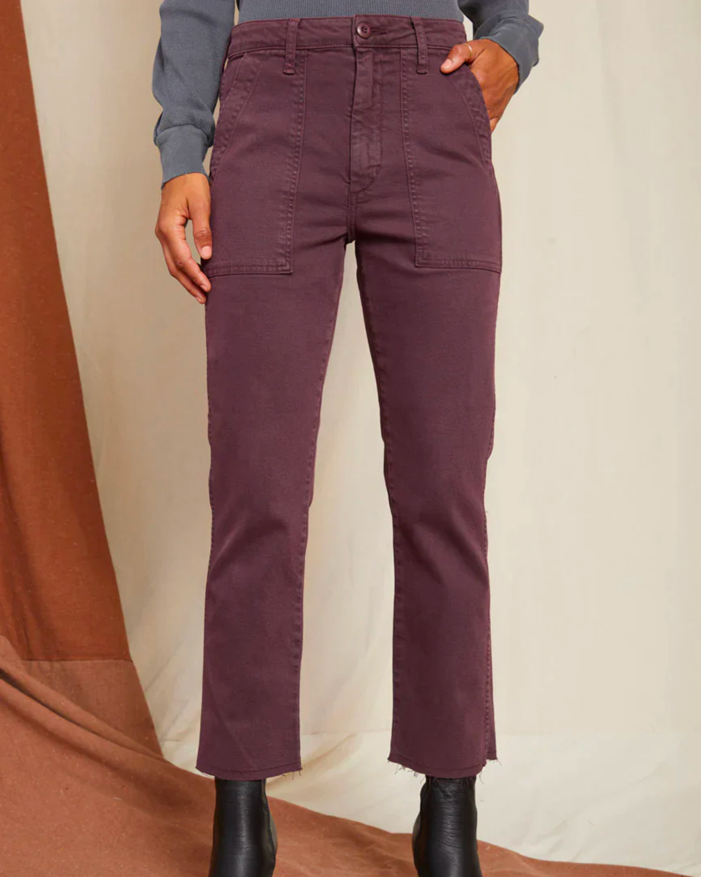 AMO Easy Army Trouser Wine-AMO-Thistle Hill