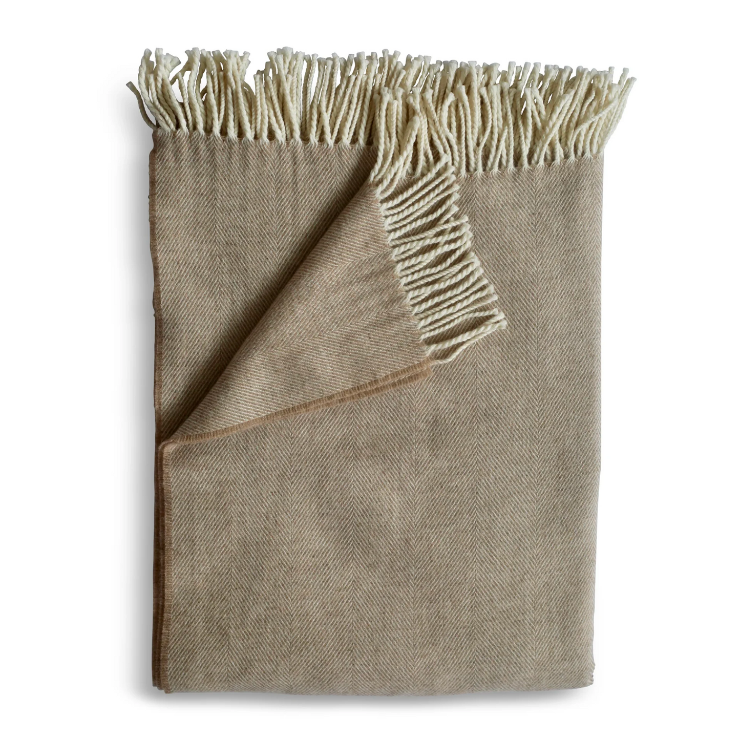 Evangeline Merino Herringbone Throw Driftwood-Evangeline-Thistle Hill