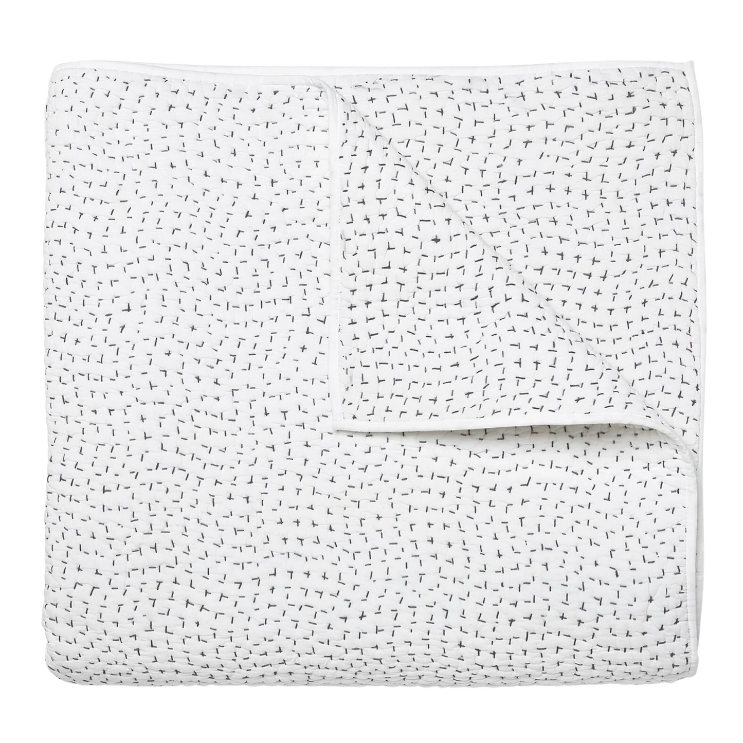 John Robshaw Hand Stitched Coverlet Gray-John Robshaw-Thistle Hill