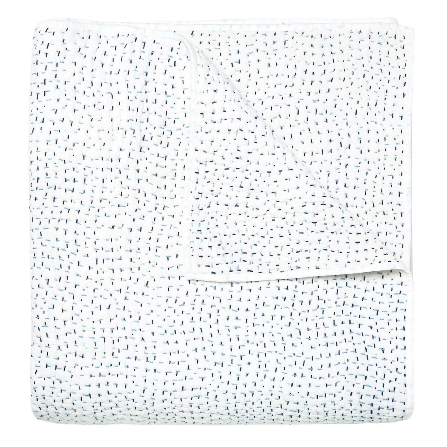 John Robshaw Hand Stitched Coverlet Light Indigo-John Robshaw-Thistle Hill