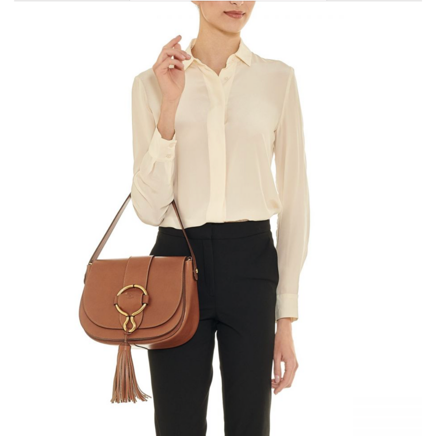 Il Bisonte Loop Large Crossbody Bag Chocolate
